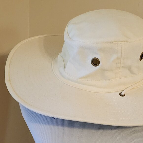 DORFMAN-PACIFIC 100% Cotton Canvas Tan Floater Fishing Sun Bucket Hat Safari S/M - Picture 8 of 15